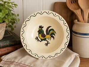Vintage Metlox Poppytrail Rooster Rim Soup Bowl 1950s